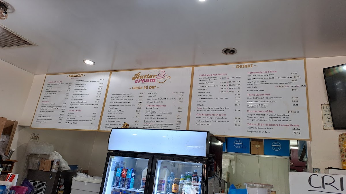 Butter Cream menu board
