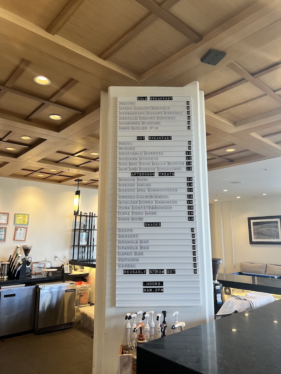 Hokulea, Four Seasons Resort at Ko Olina menu board