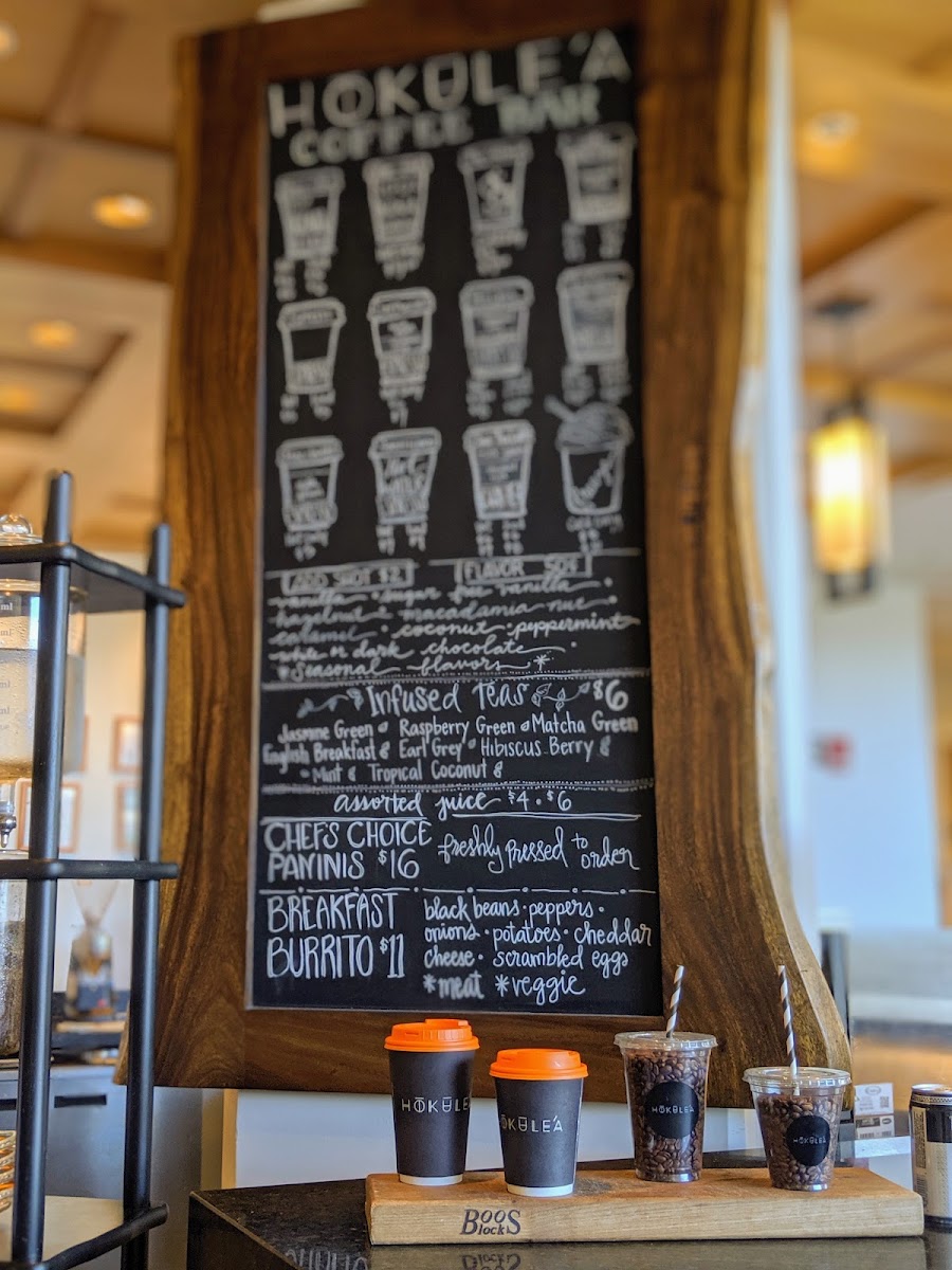 Hokulea, Four Seasons Resort at Ko Olina menu board