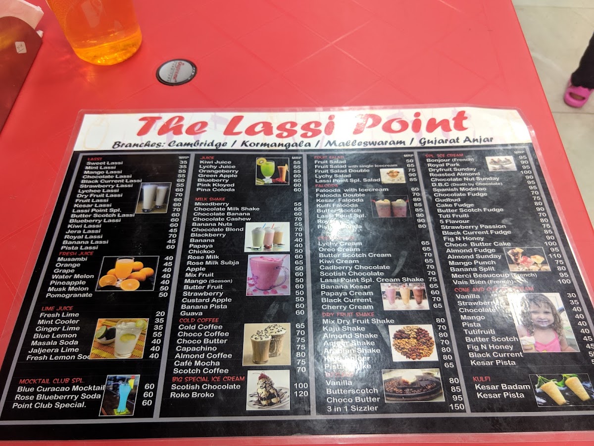 Friends Cafe & The Lassi Point menu board