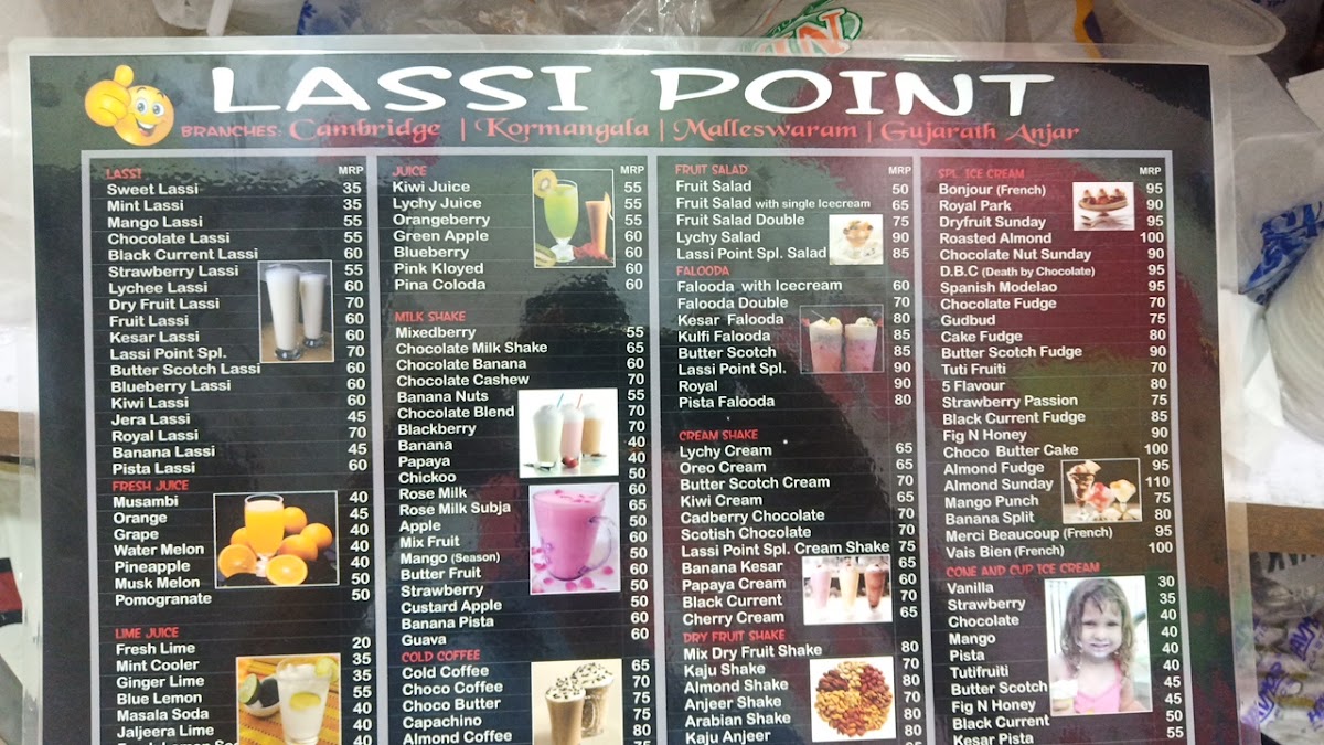 Friends Cafe & The Lassi Point menu board