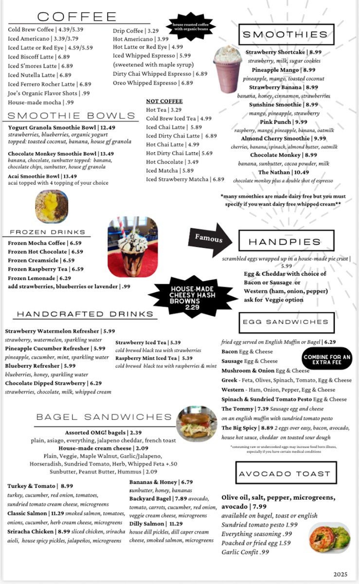 Baked & Brewed Cafe / Food Truck menu board