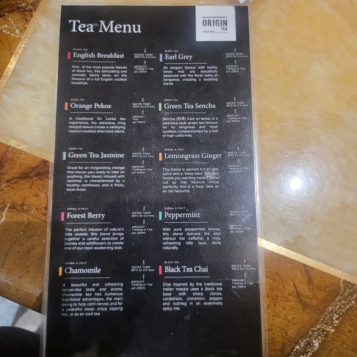 Symmetry Café menu board