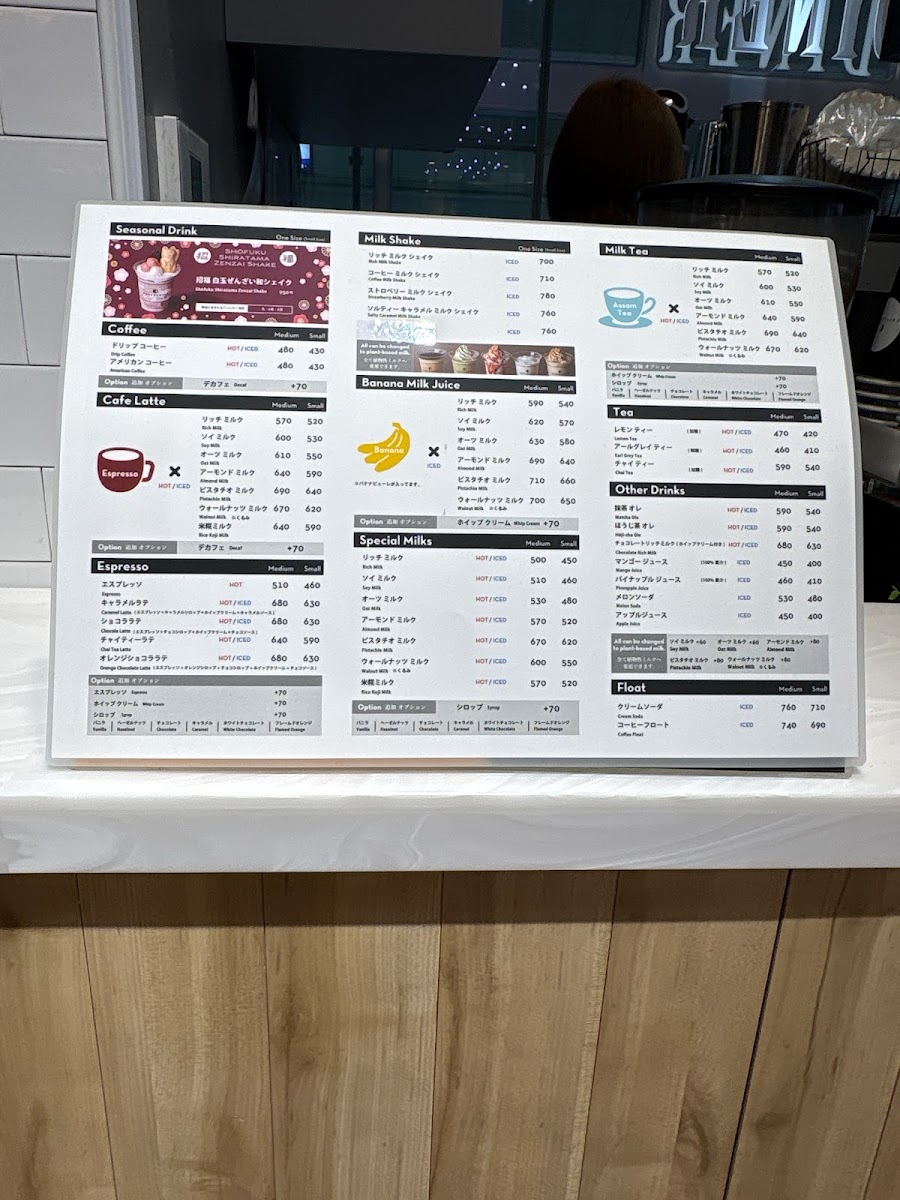 COFFEEMILK menu board