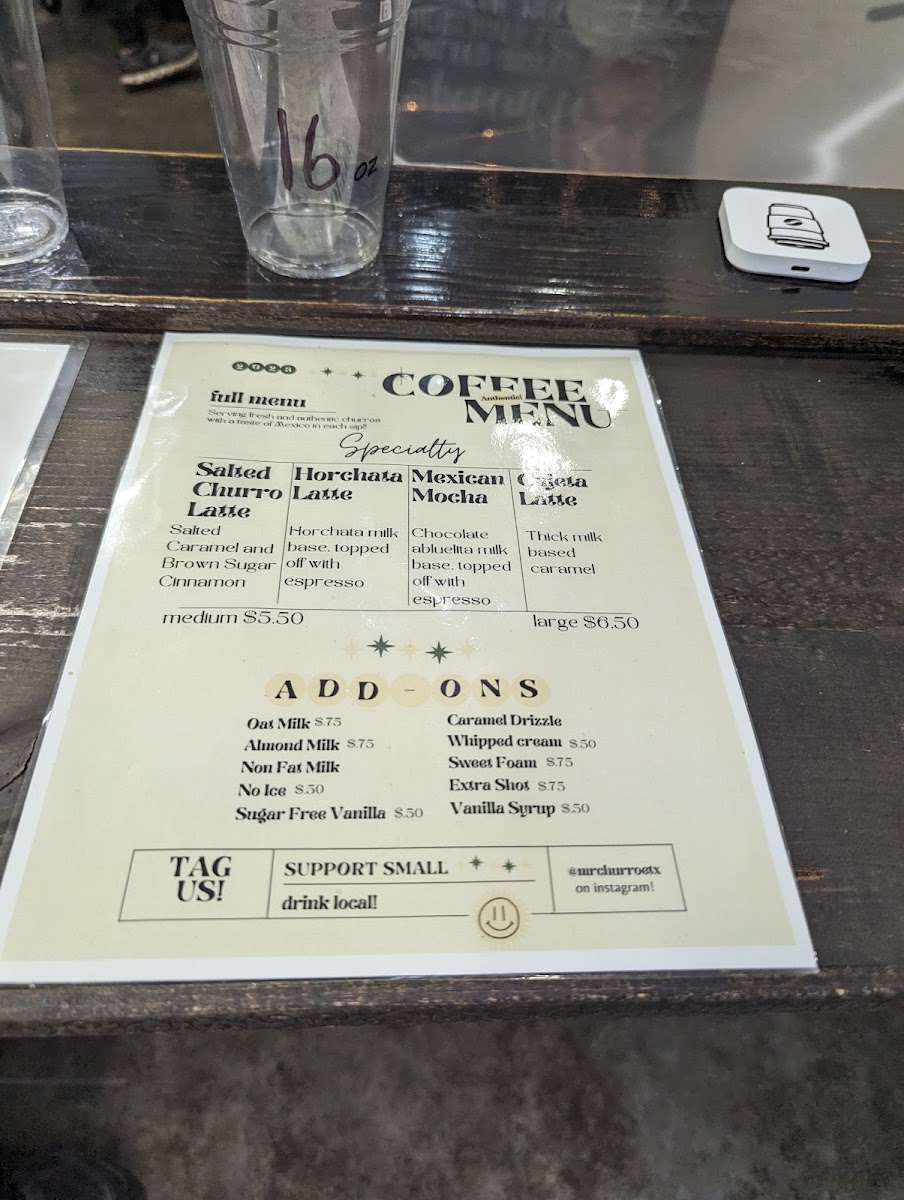 Mr. Churro menu board