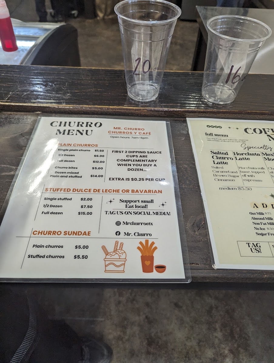 Mr. Churro menu board