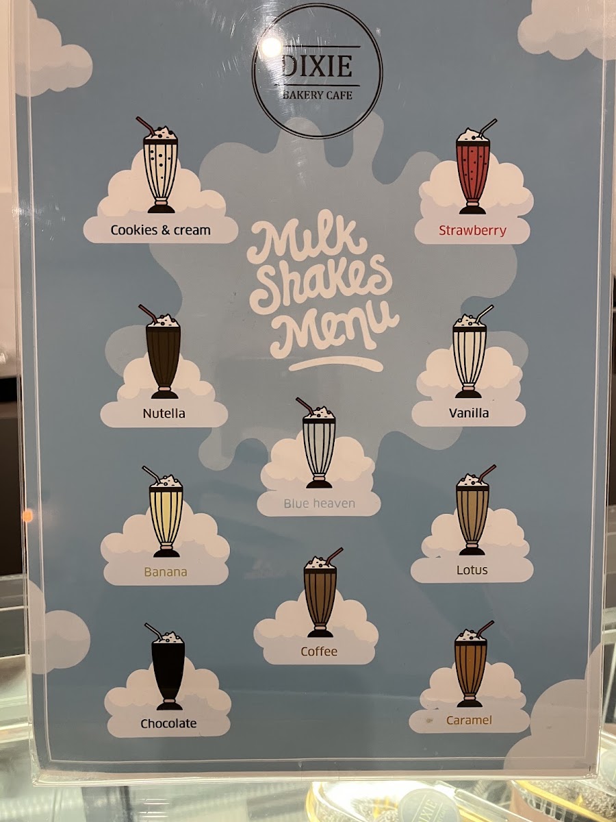 Dixie Bakery Cafe menu board