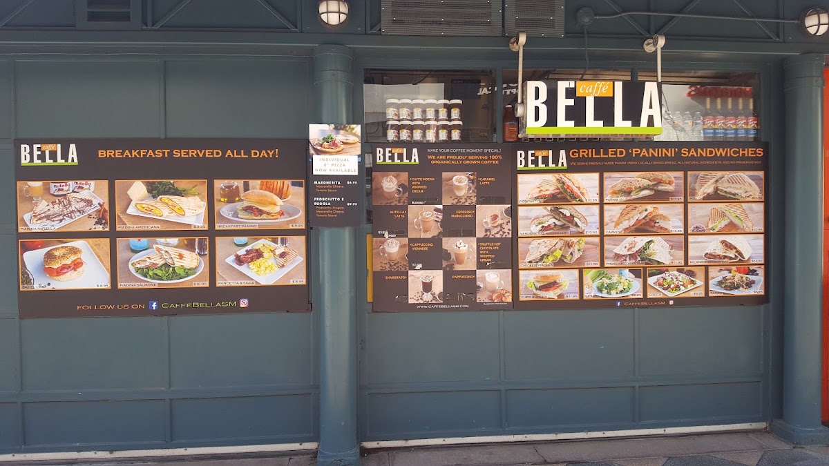 Caffe Bella menu board