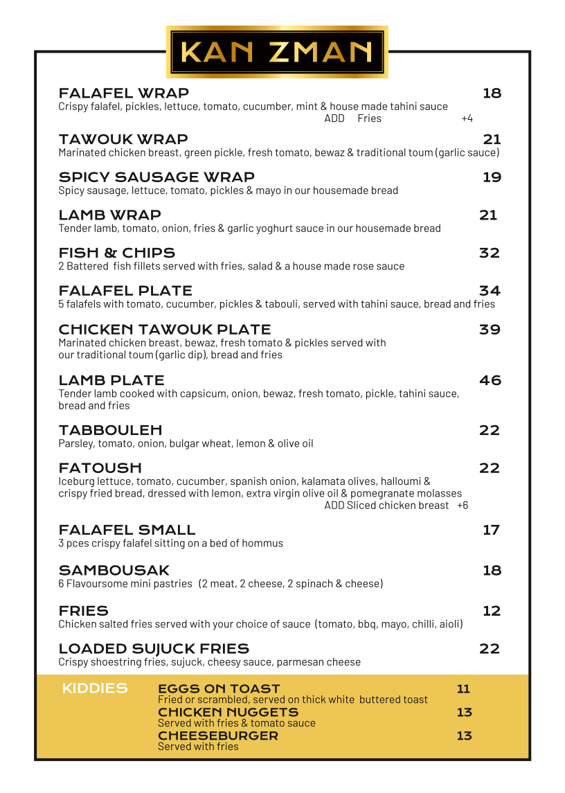 Kan Zman Underwood Marketplace menu board