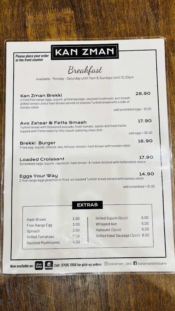 Kan Zman Underwood Marketplace menu board