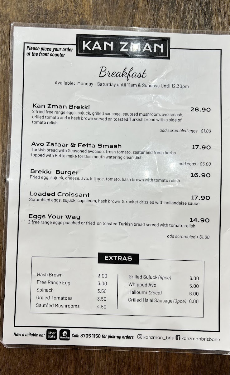 Kan Zman Underwood Marketplace menu board