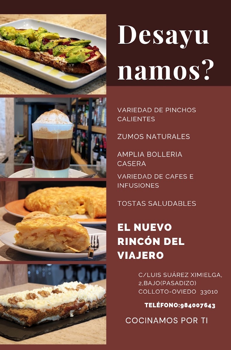 El Nuevo Rincón del Viajero menu board