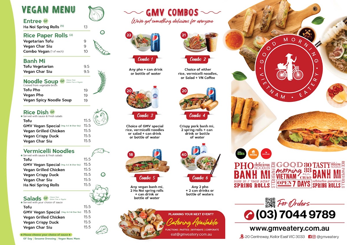 Good Morning Vietnam Eatery menu board