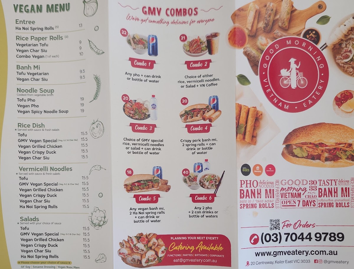 Good Morning Vietnam Eatery menu board