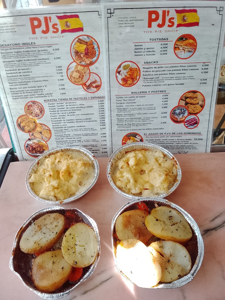 PJ's The Pie Shop menu board