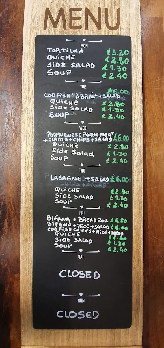 Nata28 menu board