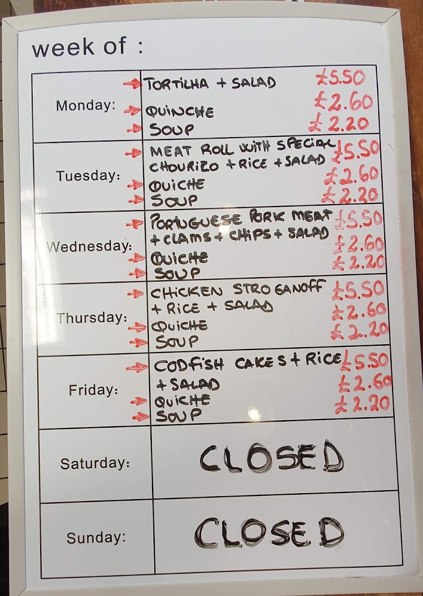 Nata28 menu board