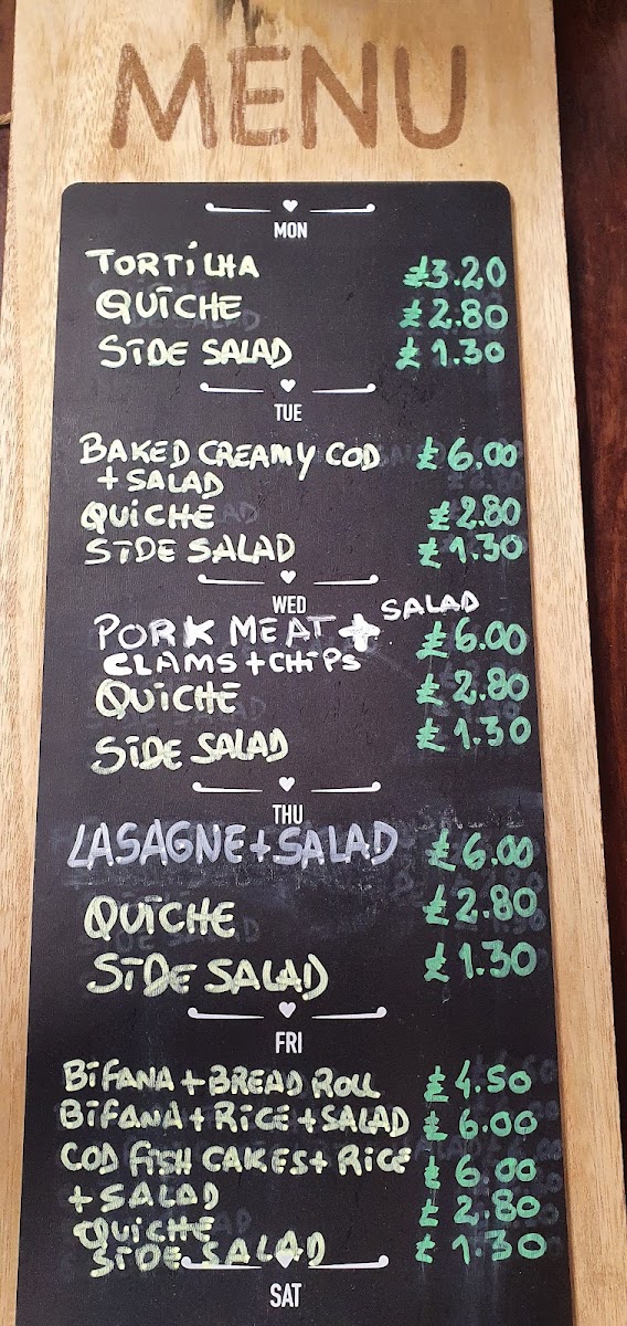 Nata28 menu board