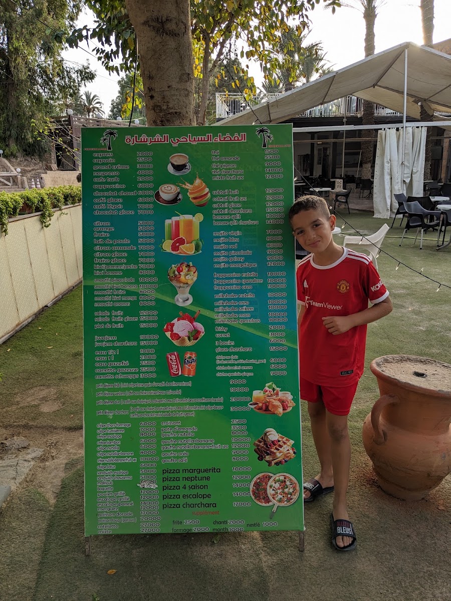 Café charchara menu board