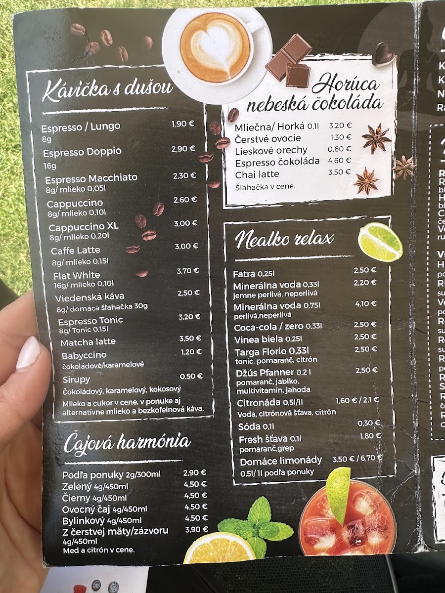 Atmosphera Cafe menu board