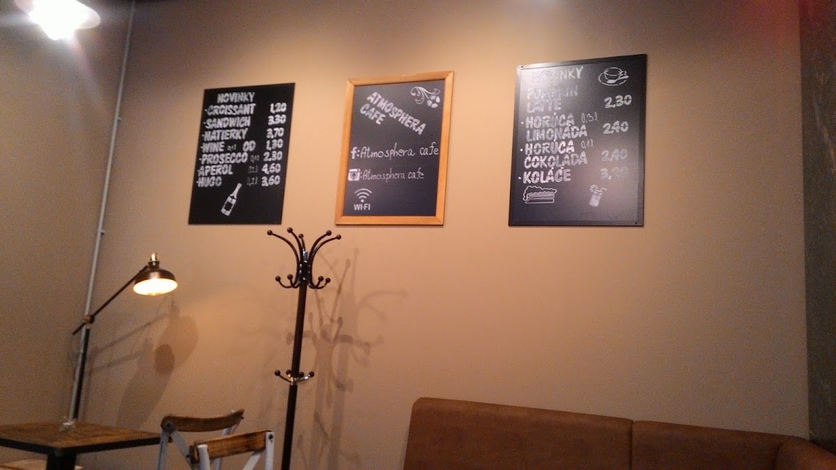 Atmosphera Cafe menu board