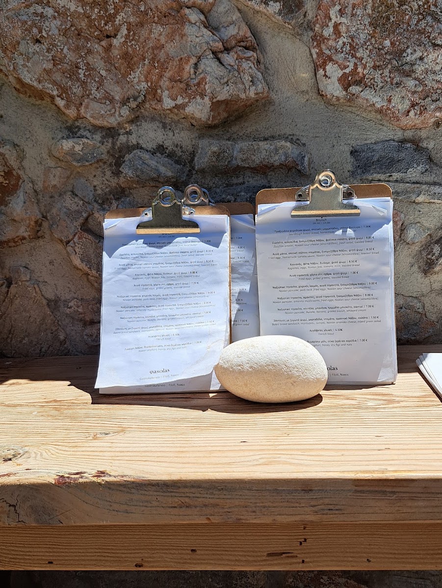 Fasolas Gastrokafeneio menu board