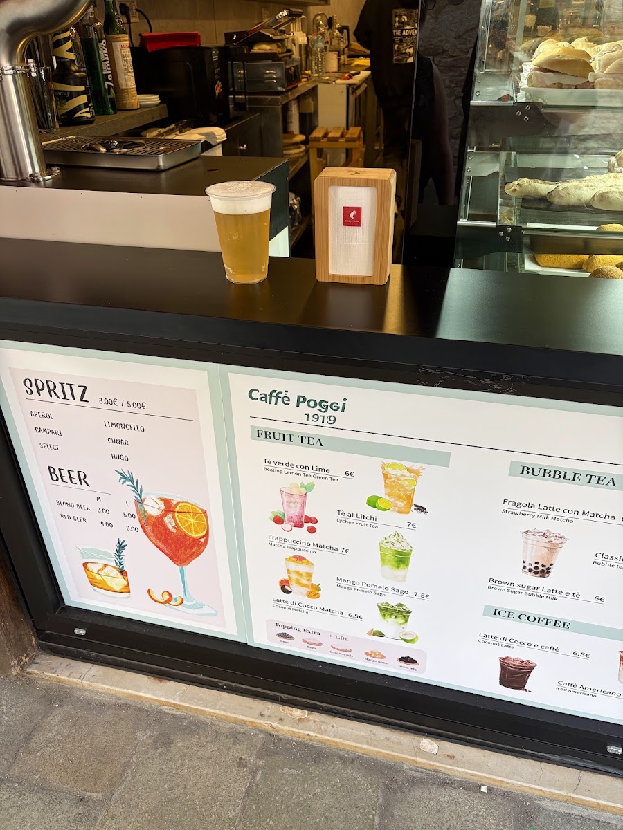 Caffè Poggi dal 1919 menu board