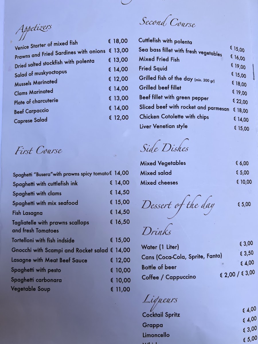 Caffè Poggi dal 1919 menu board