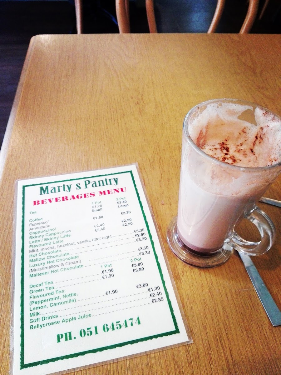 Martys Pantry menu board