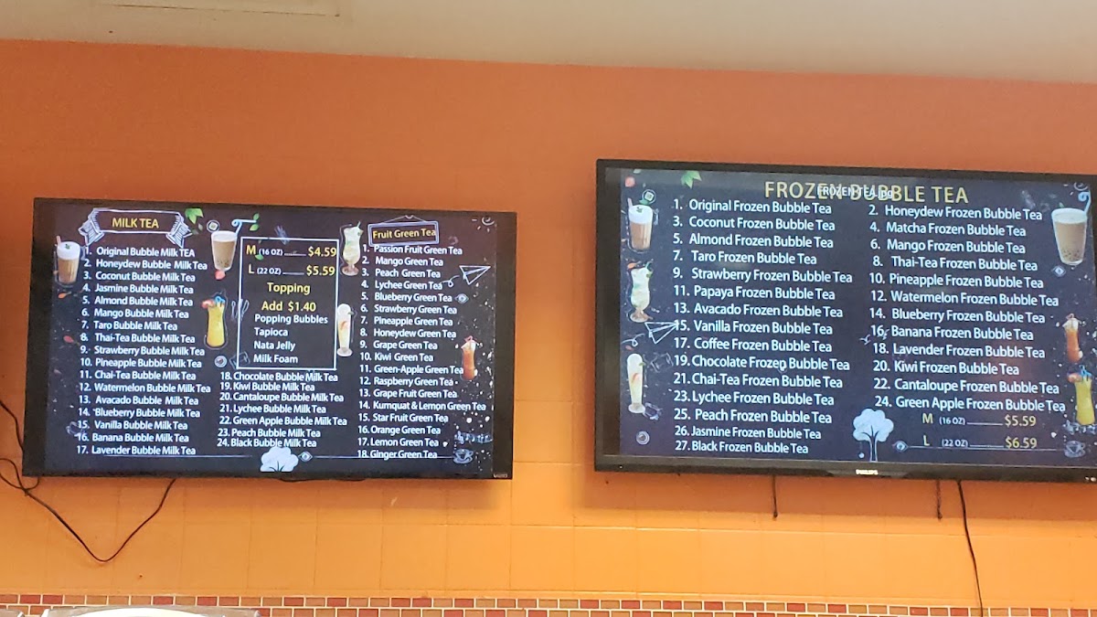 Co-Cool Smoothie & Bubble Tea menu board