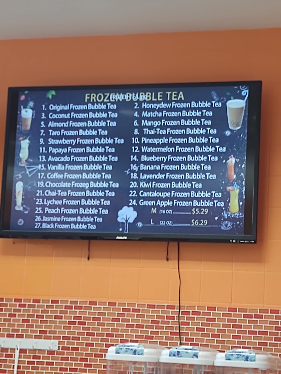 Co-Cool Smoothie & Bubble Tea menu board