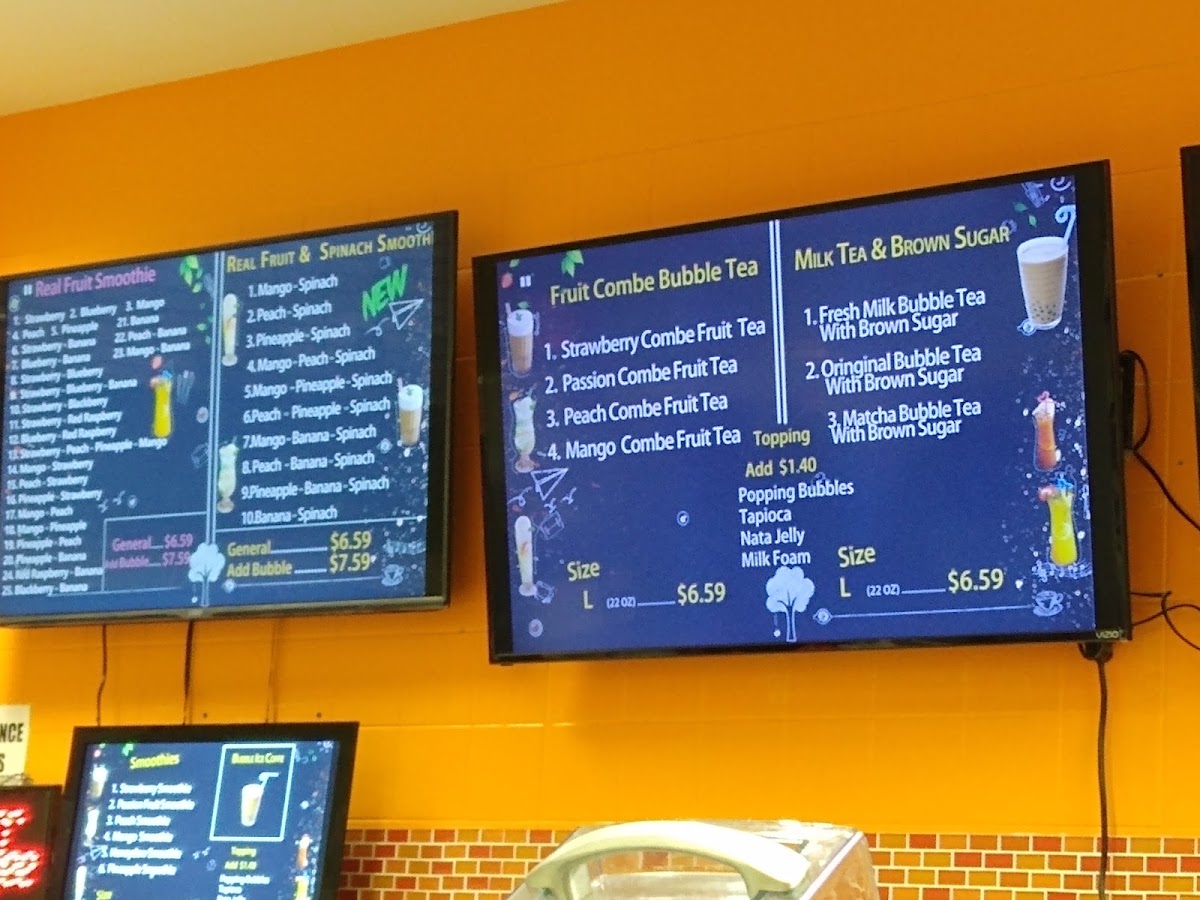 Co-Cool Smoothie & Bubble Tea menu board