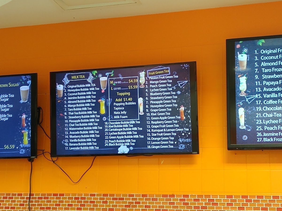 Co-Cool Smoothie & Bubble Tea menu board