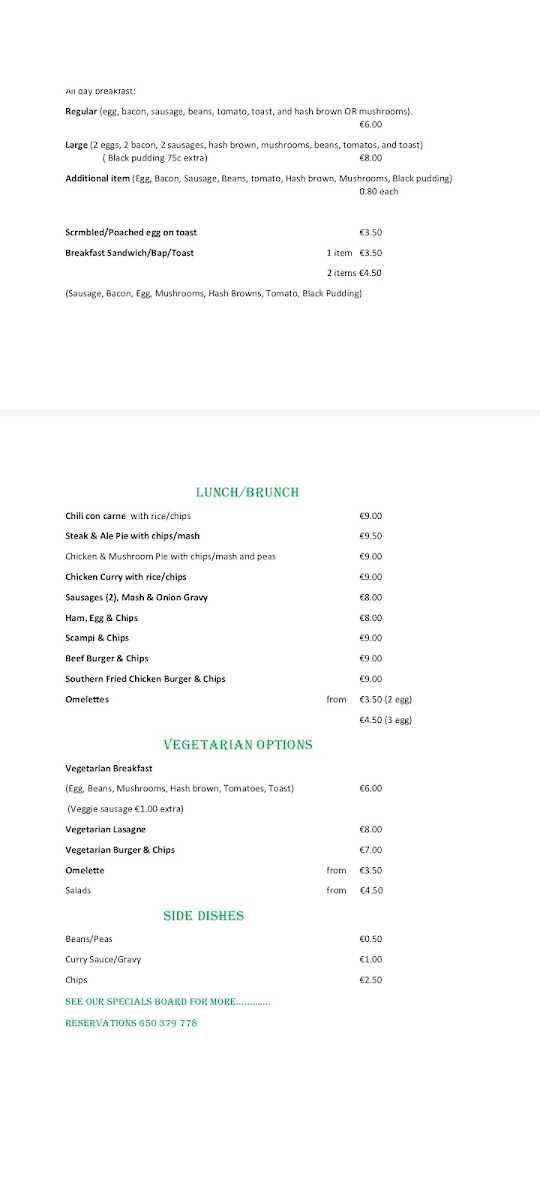 Bar Lepanto menu board