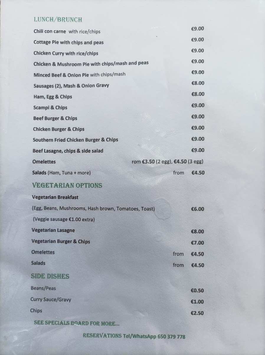Bar Lepanto menu board