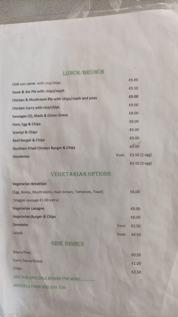 Bar Lepanto menu board