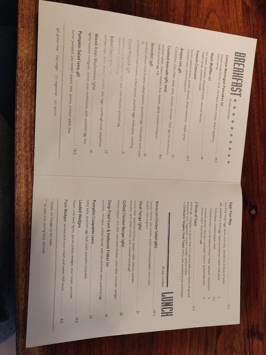 Hash Specialty Coffee menu board