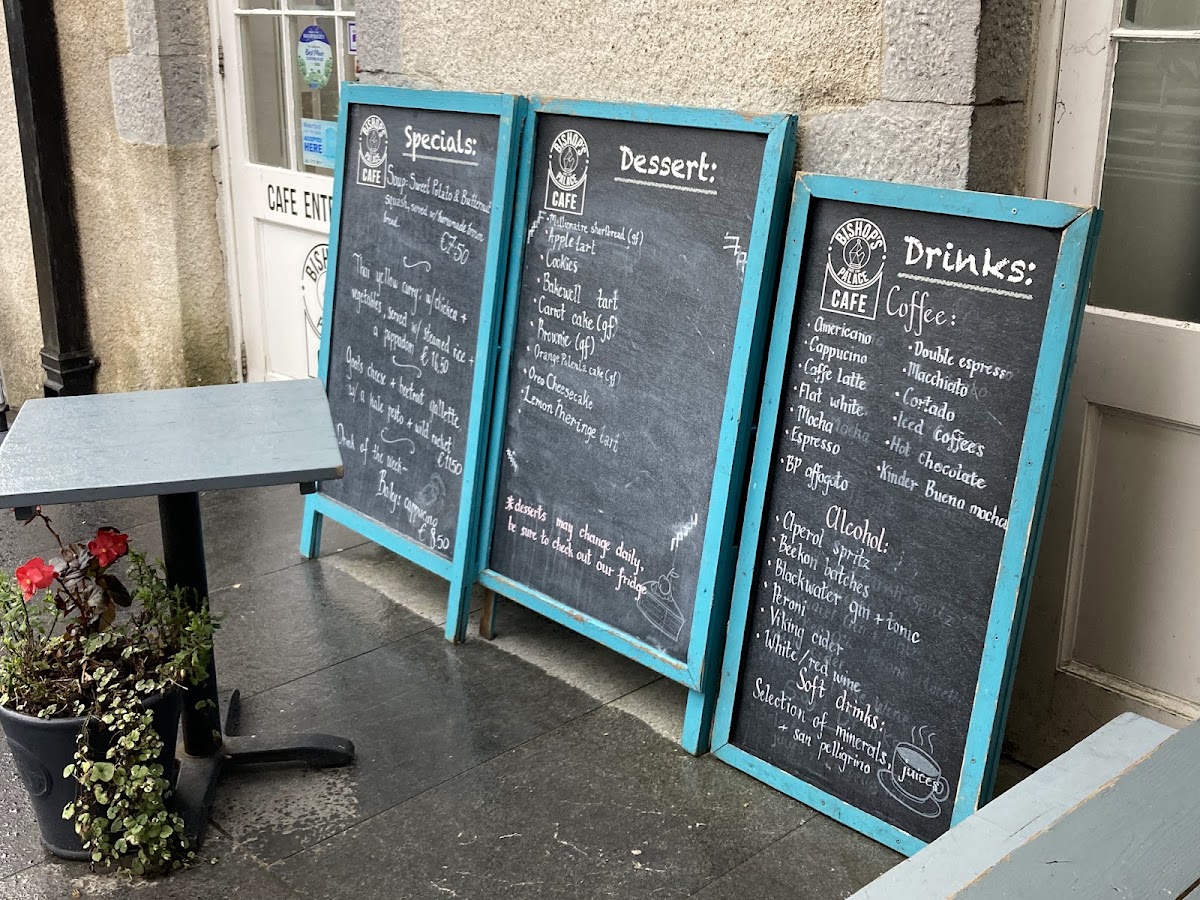 Bishop's Palace Café menu board