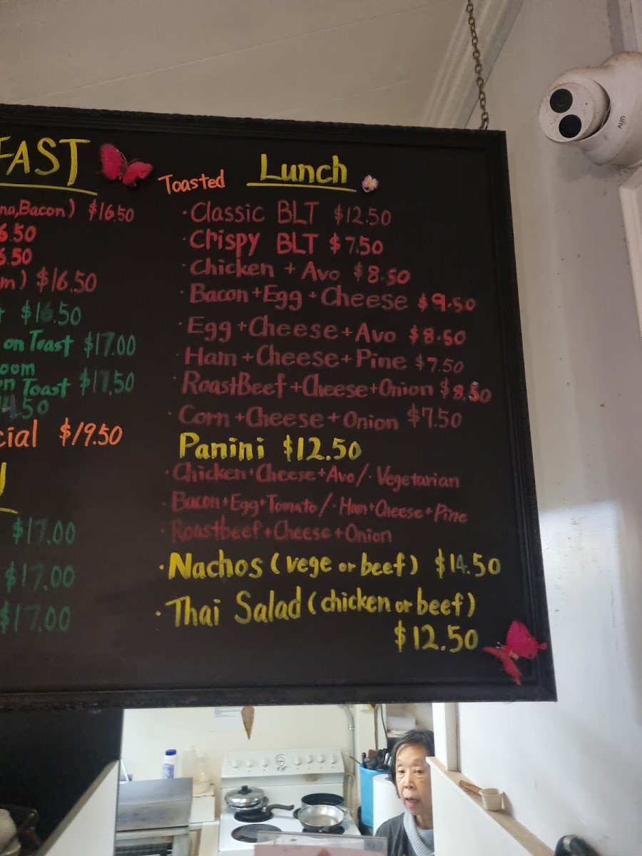 Dreamers Cafe menu board