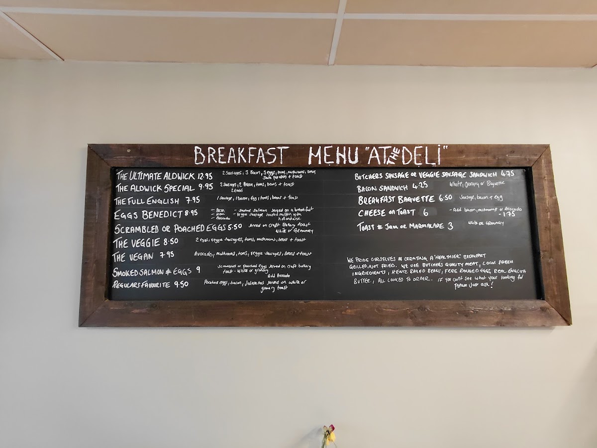 The Deli at Aldwick menu board
