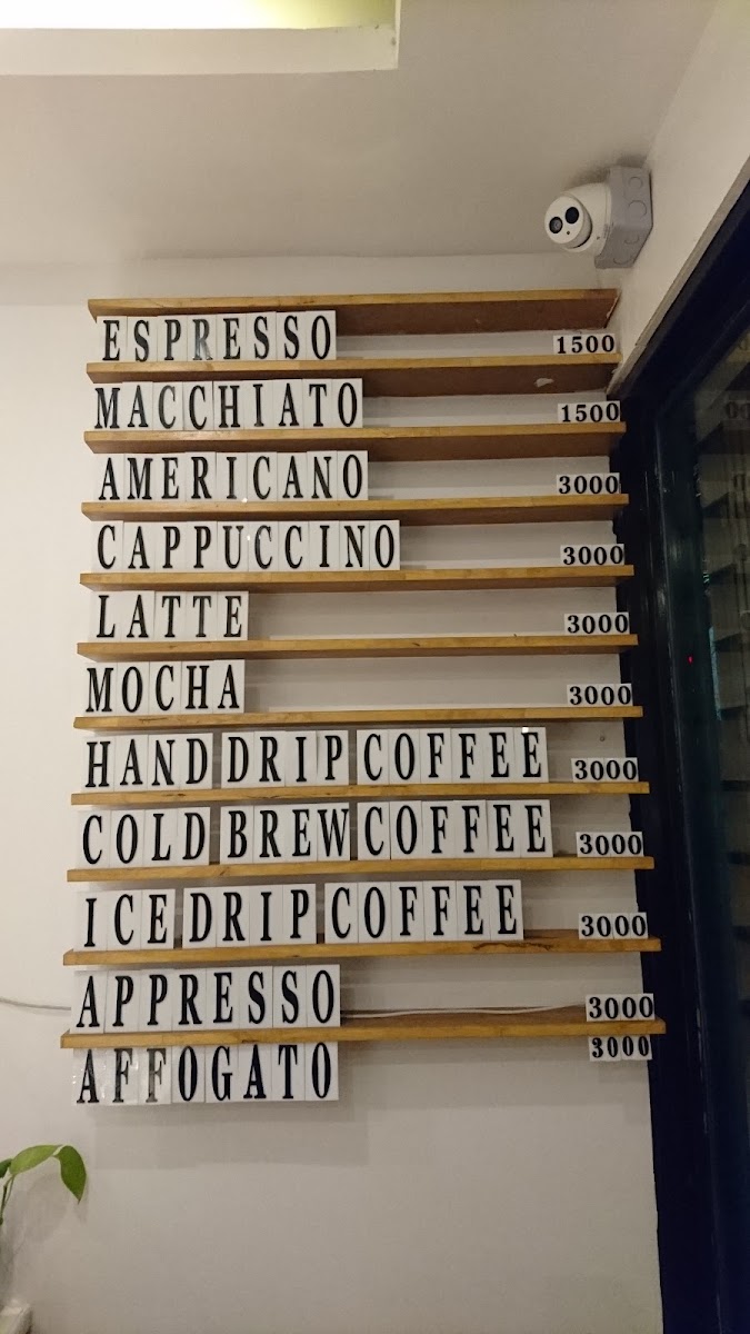 Goffee-Coffee menu board
