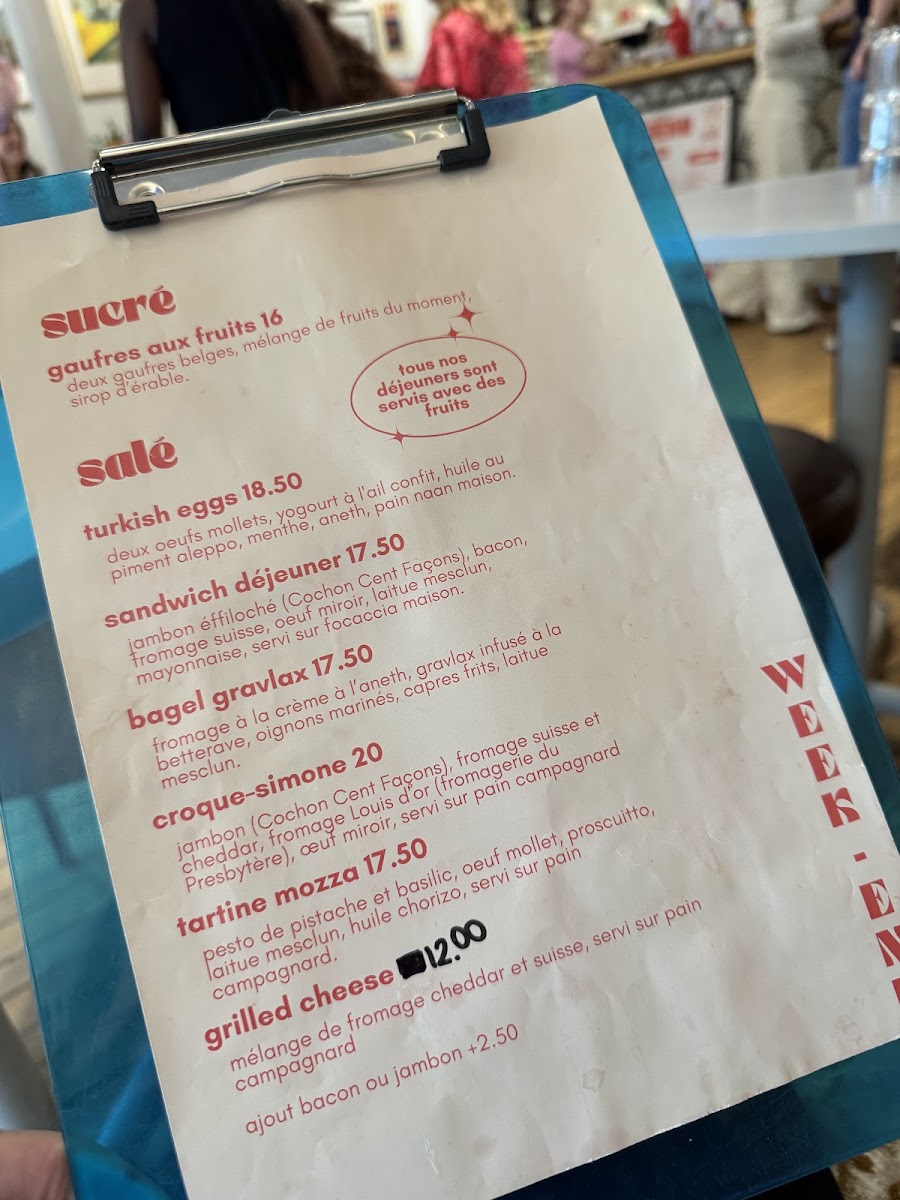 Marcel Café-Caviste menu board