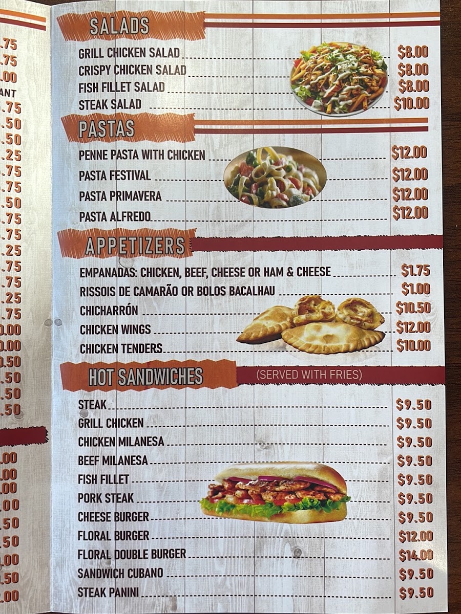 Floral Cafe menu board