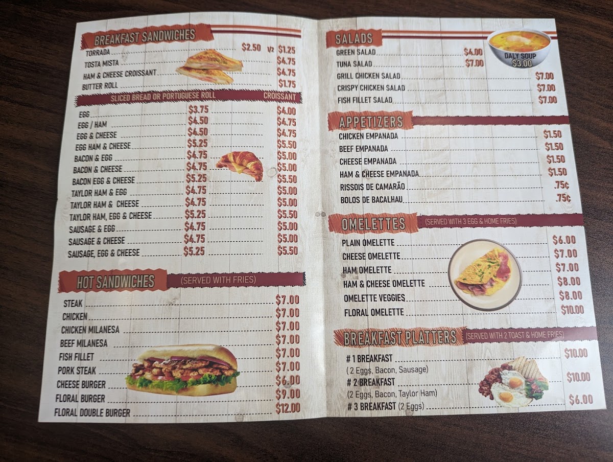Floral Cafe menu board