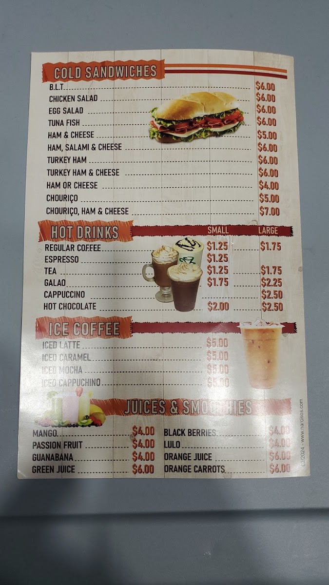 Floral Cafe menu board