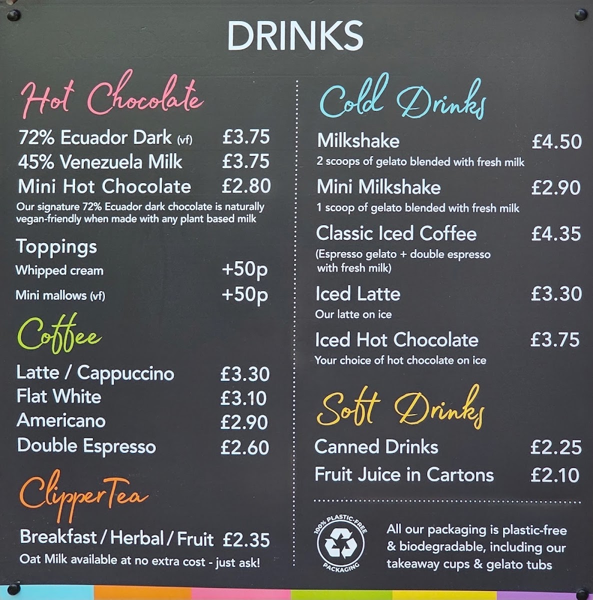 The Dolls House menu board