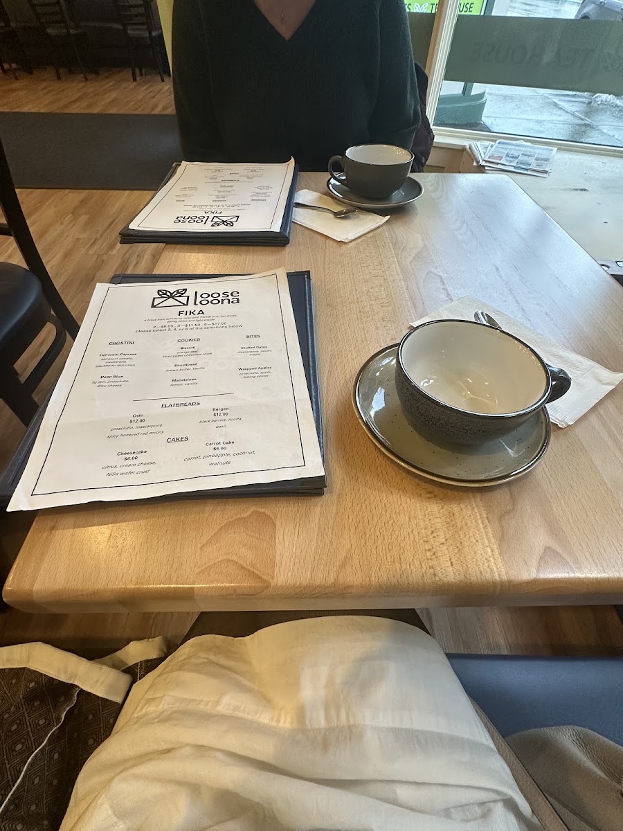 Loose Loona Gifts and Teahouse menu board