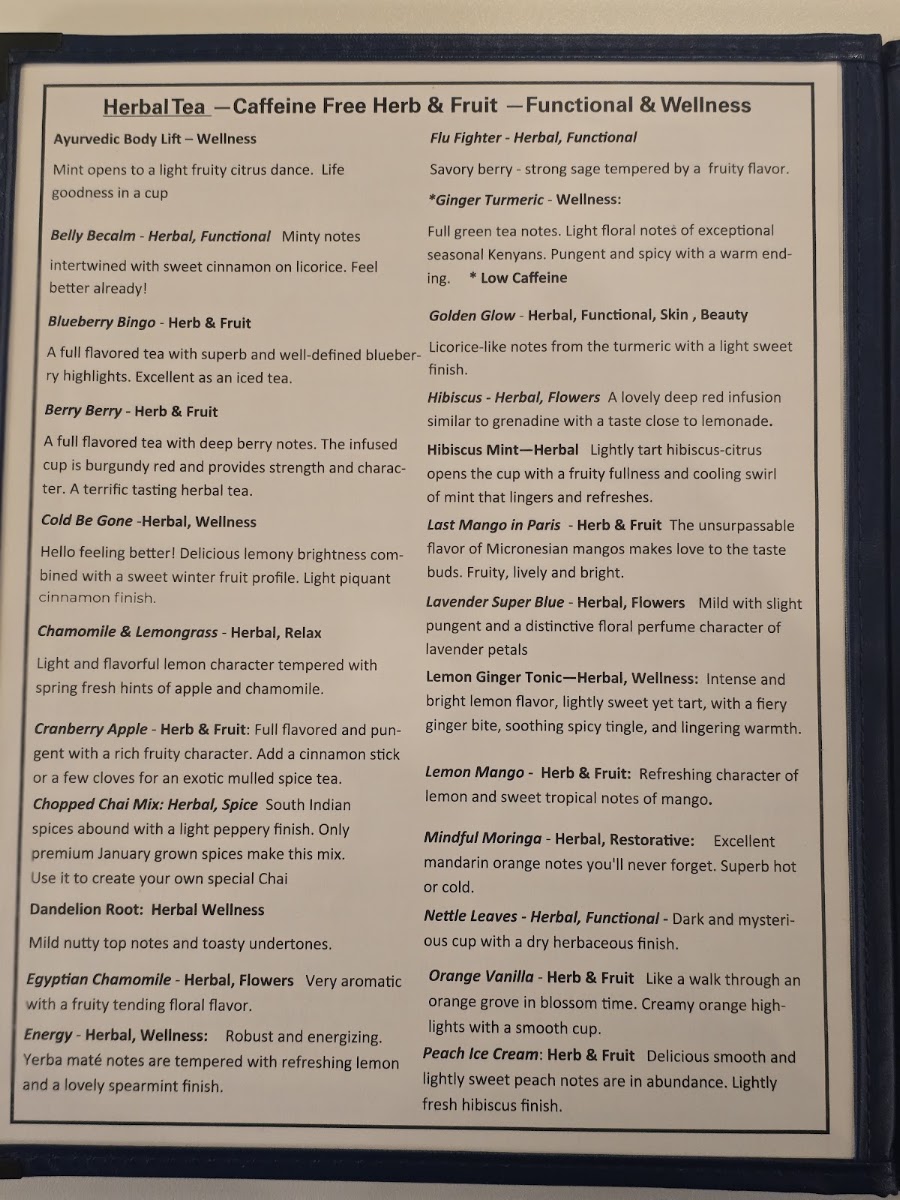 Loose Loona Gifts and Teahouse menu board