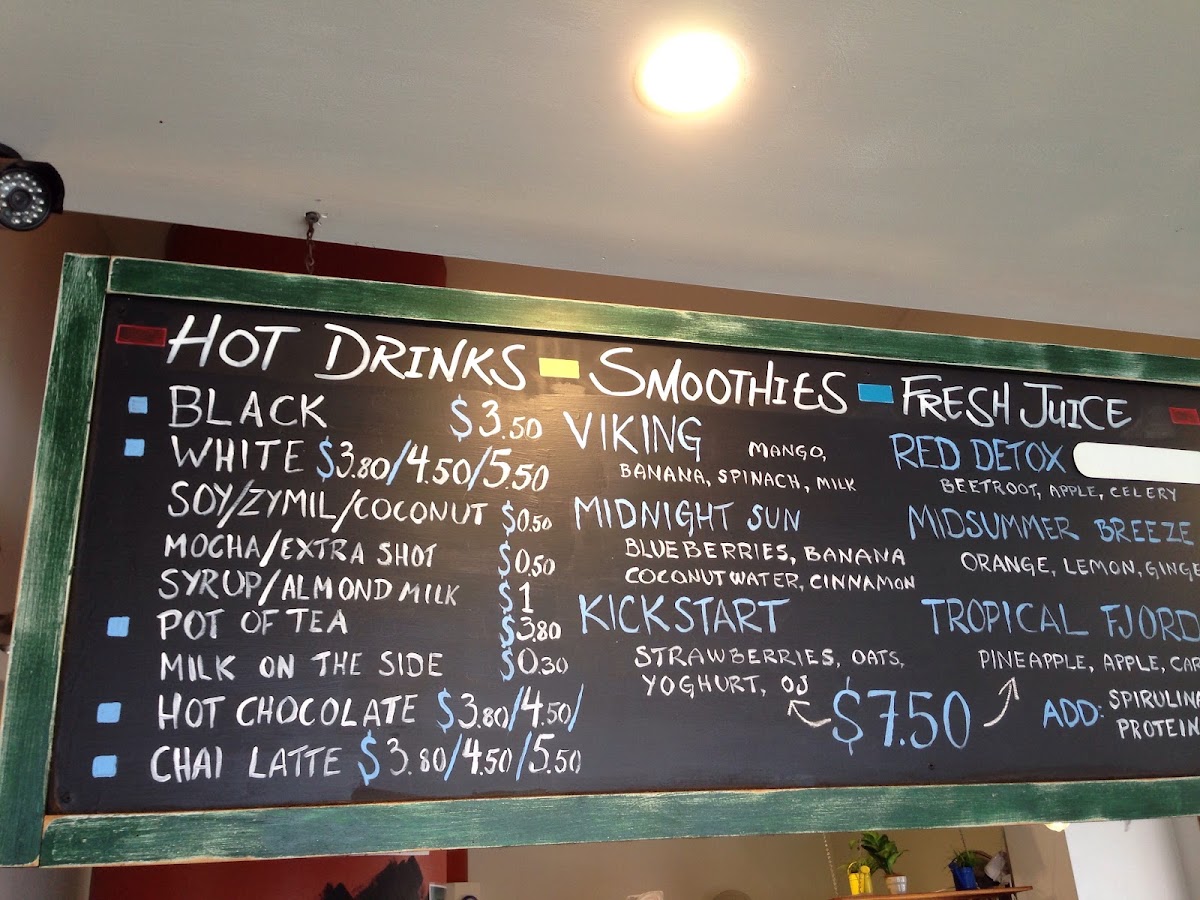 The Bizi Bean menu board