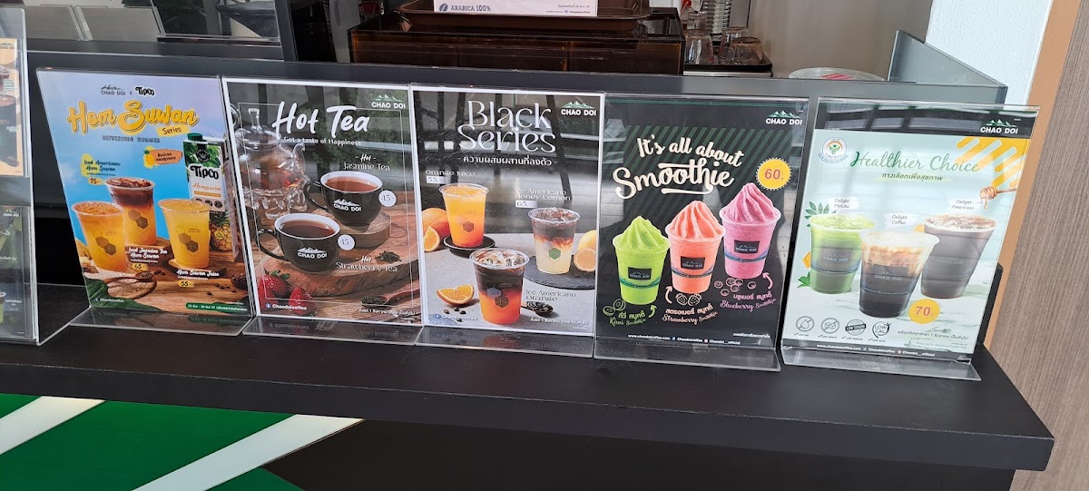 CHAO DOI COFFEE @Pratamnak Road Pattaya menu board
